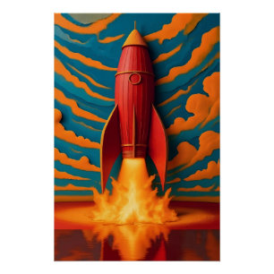 Rocket Ship: 1950s inspired Poster