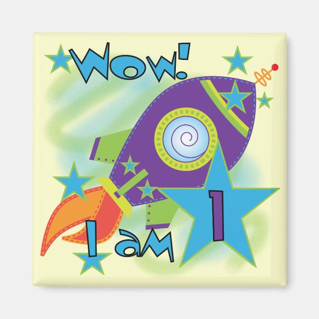Rocket Ship 1st Birthday Tshirts and Gifts Magnet (Front)