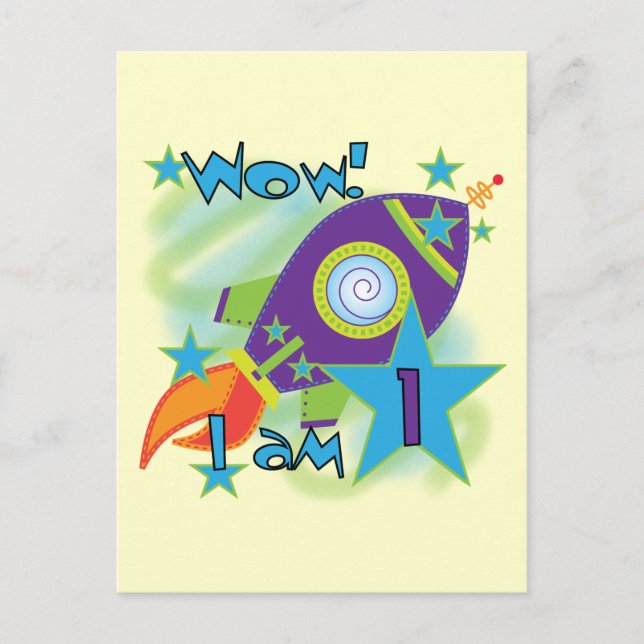 Rocket Ship 1st Birthday Tshirts and Gifts Postcard (Front)