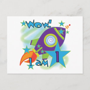 Rocket Ship 1st Birthday Tshirts and Gifts Postcard