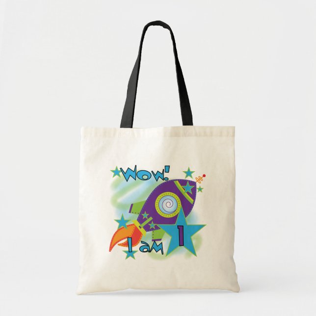 Rocket Ship 1st Birthday Tshirts and Gifts Tote Bag (Front)