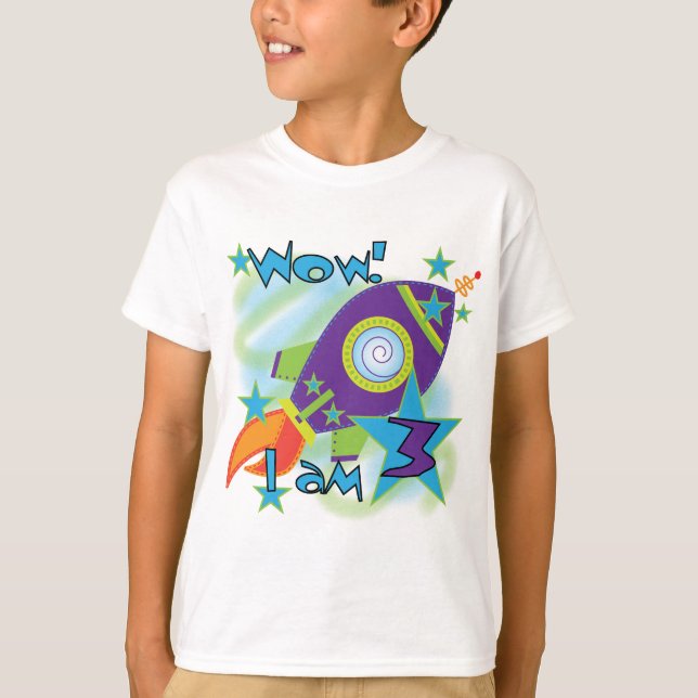 Rocket Ship 3e Anniversaire T-shirts et cadeaux (Devant)