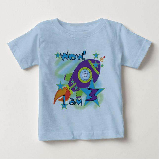 Rocket Ship 3e Anniversaire T-shirts et cadeaux (Devant)