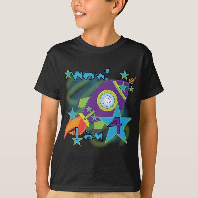 Rocket Ship 4th Birthday T-shirts and Gifts (Front)