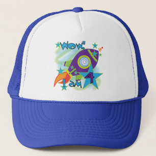 Rocket Ship 4th Birthday T-shirts and Gifts Trucker Hat