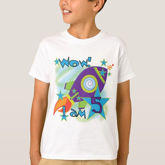 Rocket Ship 5e Anniversaire T-shirts et cadeaux (Devant)