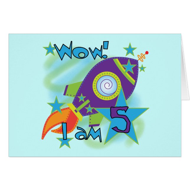 Rocket Ship 5th Birthday T-shirts and Gifts (Front Horizontal)