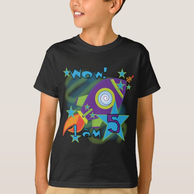 Rocket Ship 5th Birthday T-shirts and Gifts (Front)