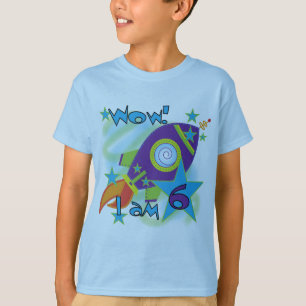 Rocket Ship 6th Birthday Tshirts and Gifts