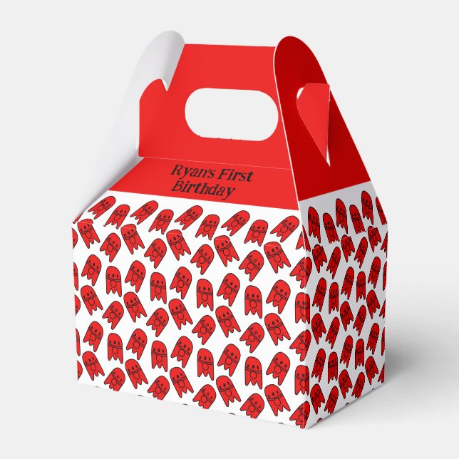 Rocket Ship Birthday Party Favor Box (Front Side)