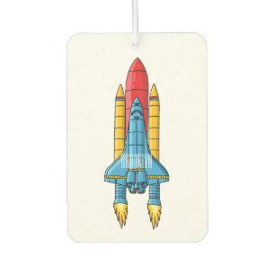 Rocket ship cartoon illustration air freshener