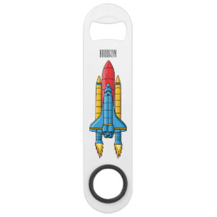 Rocket ship cartoon illustration  bar key