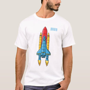 Rocket ship cartoon illustration T-Shirt