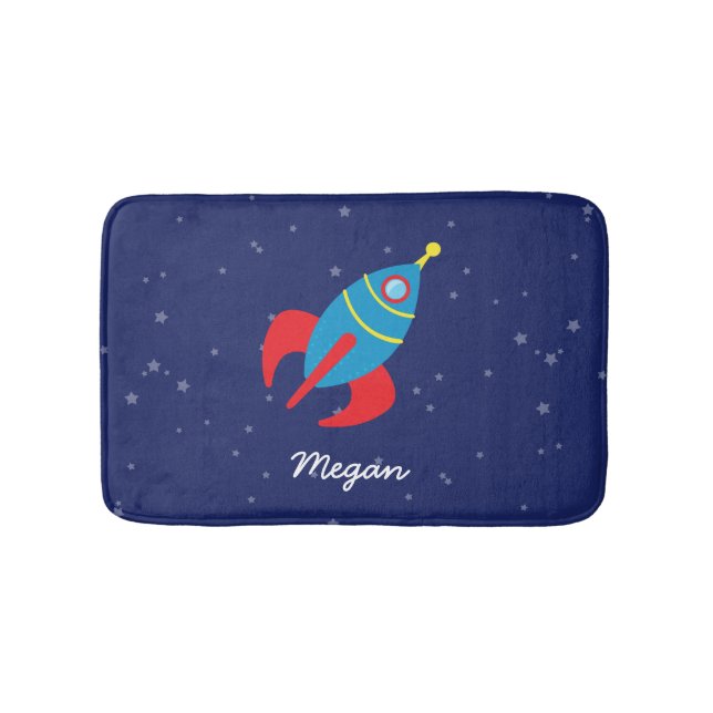 Rocket Ship in Space Bath Mat (Front)