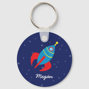 Rocket Ship in Space Keychain