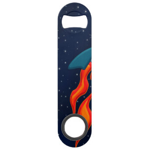 Rocket ship on space bar key