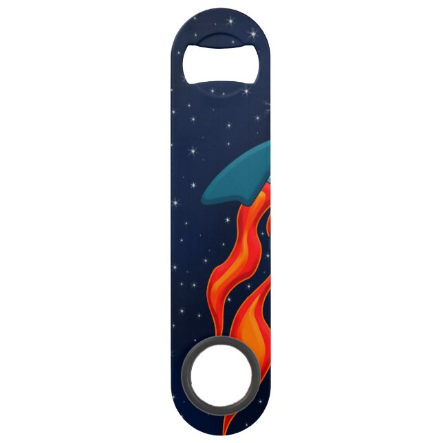 Rocket ship on space bar key (Front)