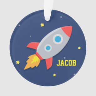 Rocket Ship, Outer Space, For Boys Ornament