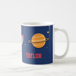 Rocket Ship, Outer Space, Planets, For Boys Coffee Mug