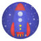 Rocket Ship Party Favour Stickers