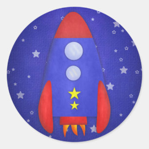 Rocket Ship Party Favour Stickers