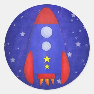 Rocket Ship Party Favour Stickers