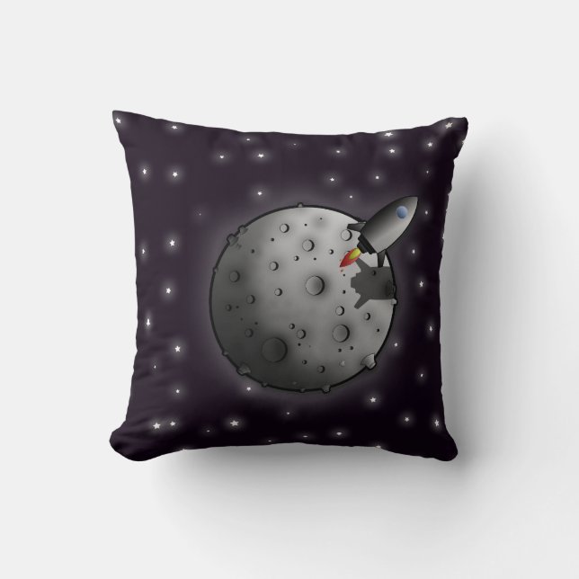 Rocket Ship Throw Pillow (Front)
