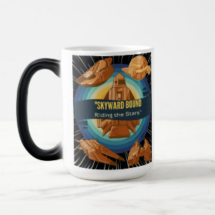 rocket shipe and space magic mug