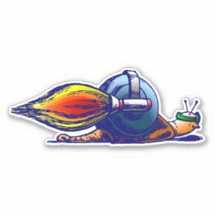 Rocket Snail Custom-Cut Vinyl Sticker