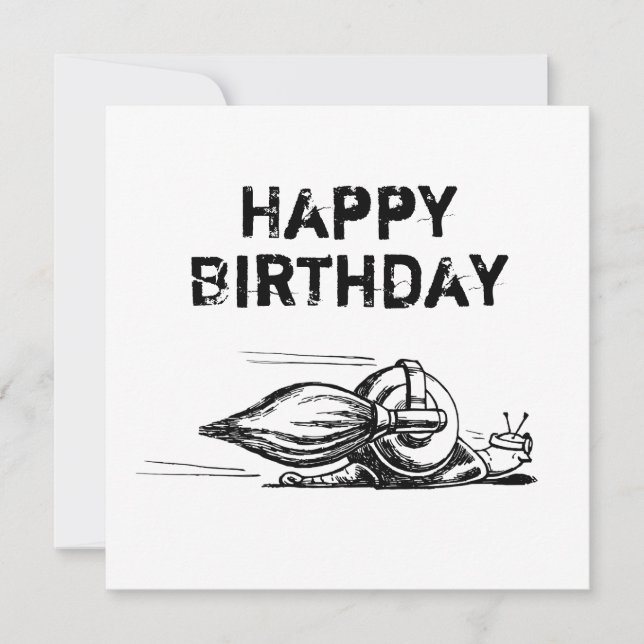 Rocket Snail Flat Greeting Birthday Card (Front)