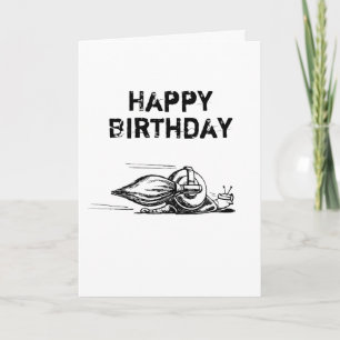 Rocket Snail Folded Greeting Birthday Card