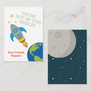 Rocket Space Classroom Valentines Card