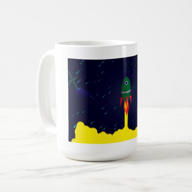 Rocket spaceship astrology astronaut coffee mug (Front Left)