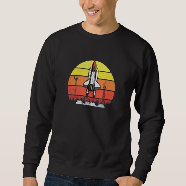 Rocket Takeoff - Retro Design Sweatshirt (Front)