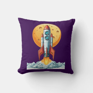 rocket throw pillow