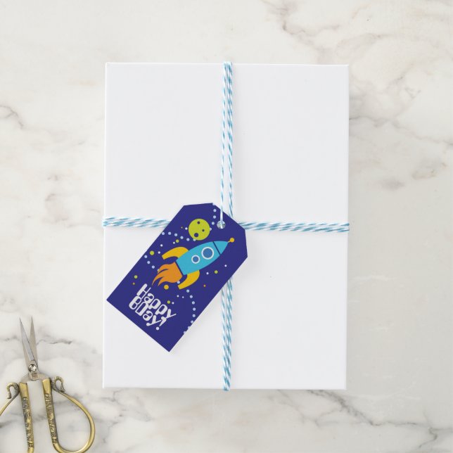 Rocket to the Moon Gift Tag (With Twine)
