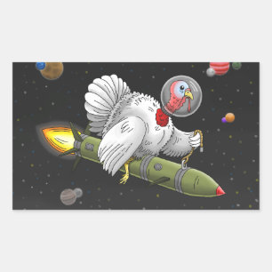 Rocket Turkey in Outer Space Sticker