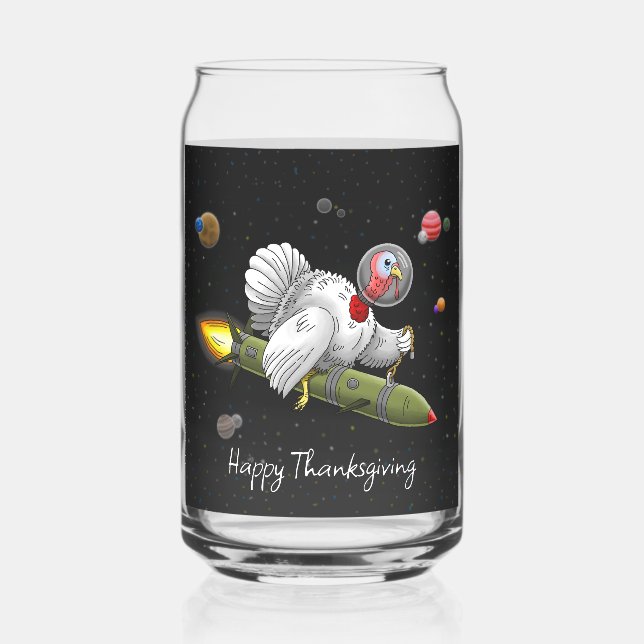 Rocket Turkey's Thanksgiving Journey Can Glass (Front)