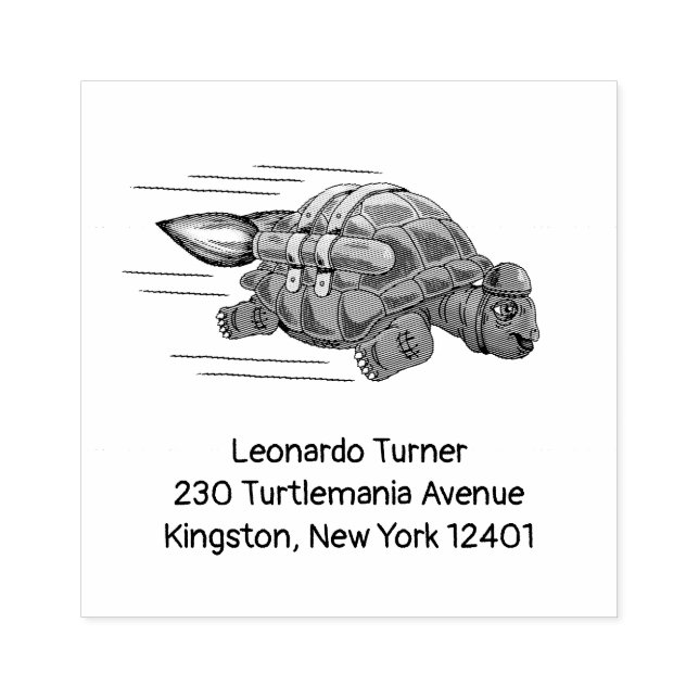 Rocket Turtle Rubber Stamp (Imprint)