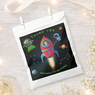 Rocket with Photo   UFO Birthday Astronaut Alien Favour Bag
