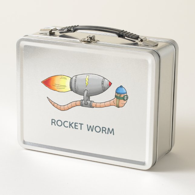 Rocket Worm Metal Lunch Box (Front)