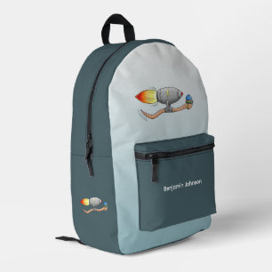 Rocket Worm Printed Backpack