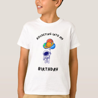 Rocketing Into My Birthday Kids T-Shirt 🚀🎉
