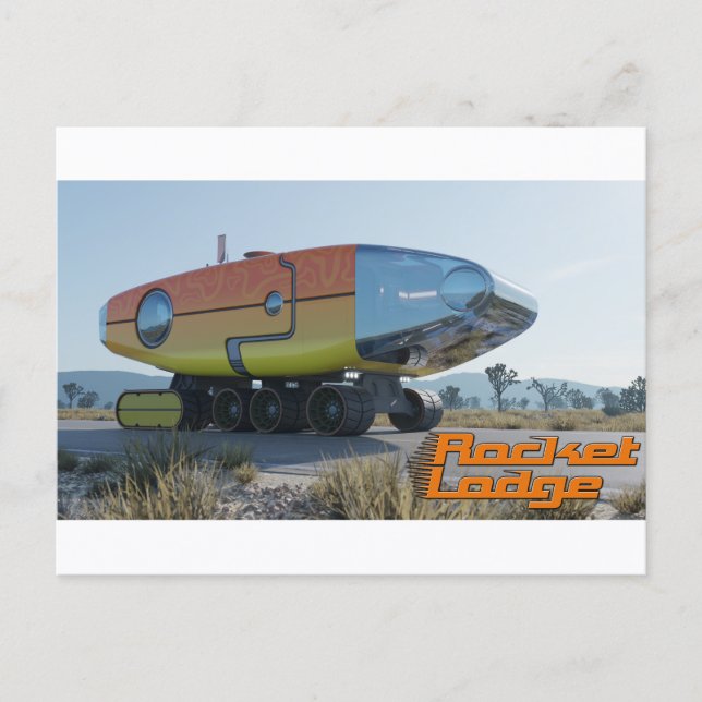 RocketLodge 3D Desert Road & Logo - Carte postale (Devant)