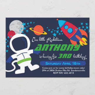 Rocketman 5x7 Invitation d'anniversaire