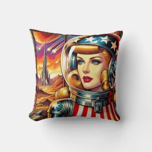 Rockets Among the Stars Throw Pillow