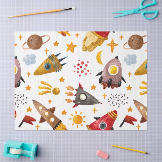 Rockets & Meteors Tissue Paper (Craft)