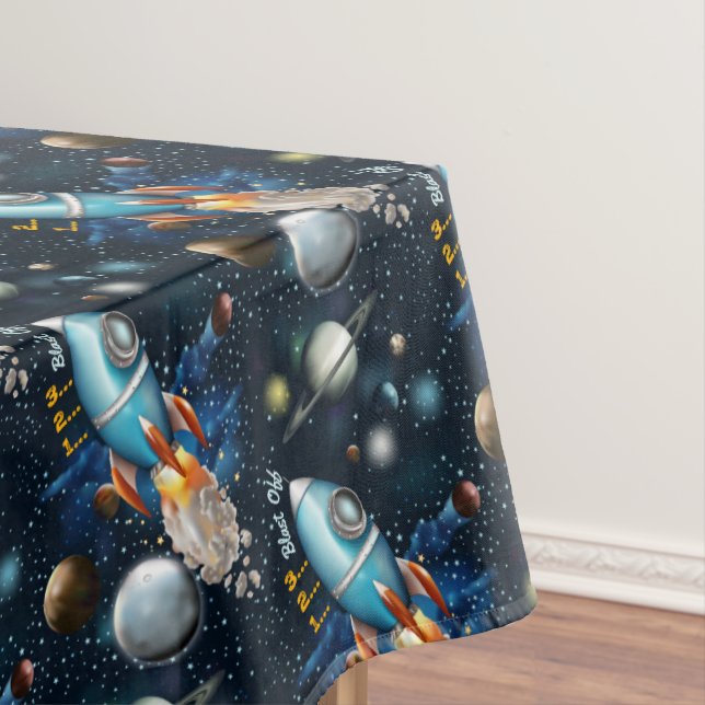 Rocketship Space Adventure Tablecloth (In Situ)