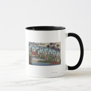 Rockford, Illinois - Large Letter Scenes Mug