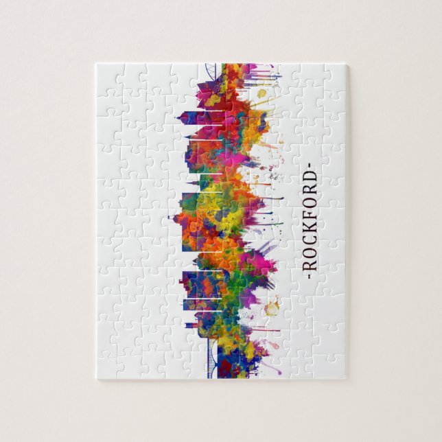 Rockford Illinois Skyline Jigsaw Puzzle (Vertical)
